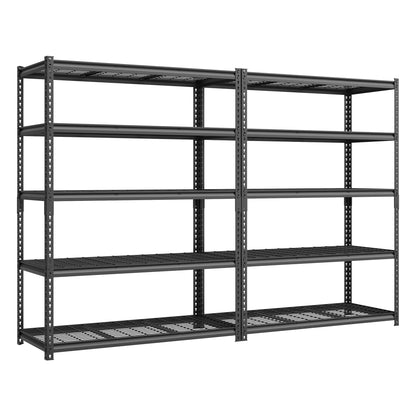 SONGMICS 5-Tier Storage Shelves, Heavy-Duty Garage Shelving, Adjustable Shelving Unit, Steel Shelf, Boltless Assembly, for Garage, 2,200 lb Load, 24 x 96 x 72 Inches, Ink Black UGLR454B02