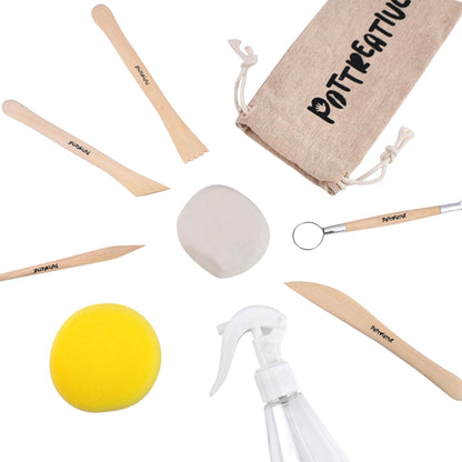 POTTREATIVE Air Dry Clay Kit for Adults, Pottery Starter Kit with Tools & Guide, DIY Craft Kit for Beginners, Date Night Activity, Art Hobby Gift Set