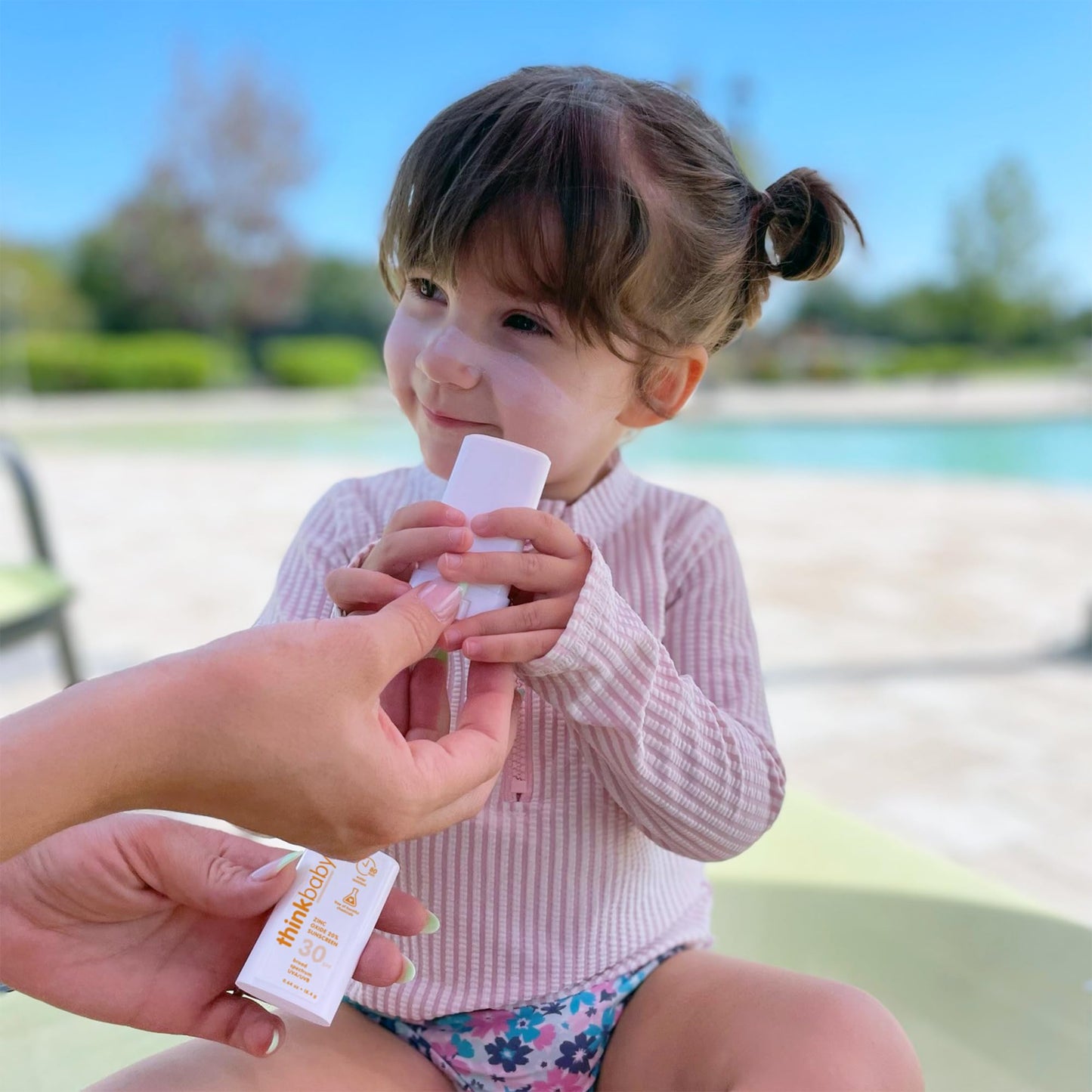 Thinkbaby SPF 30 Sunscreen Stick – Safe, Natural, Water Resistant Sun Cream for Babies, Kids & Adults – Mineral UVA/UVB Sun Protection – Reef Friendly Travel Stick, 0.64 oz