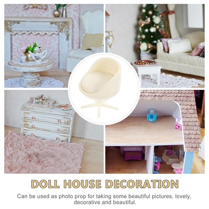 TOYANDONA 4pcs Dollhouse Armchair - 1/25 Scale Miniature Chairs Dollhouse Rotatable Chairs Miniature Armchair for Doll House Furniture Accessories Decors