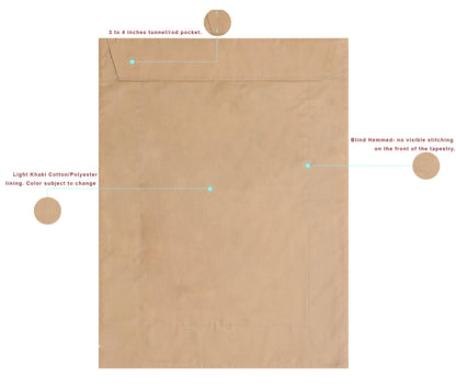 C Charlotte Home Furnishings Inc Vendages II Belgian Tapestry Wall Hanging | Viscose Cotton and Polyester Blend Wall Art | 69 in. x 105 in | Home Decor Accents
