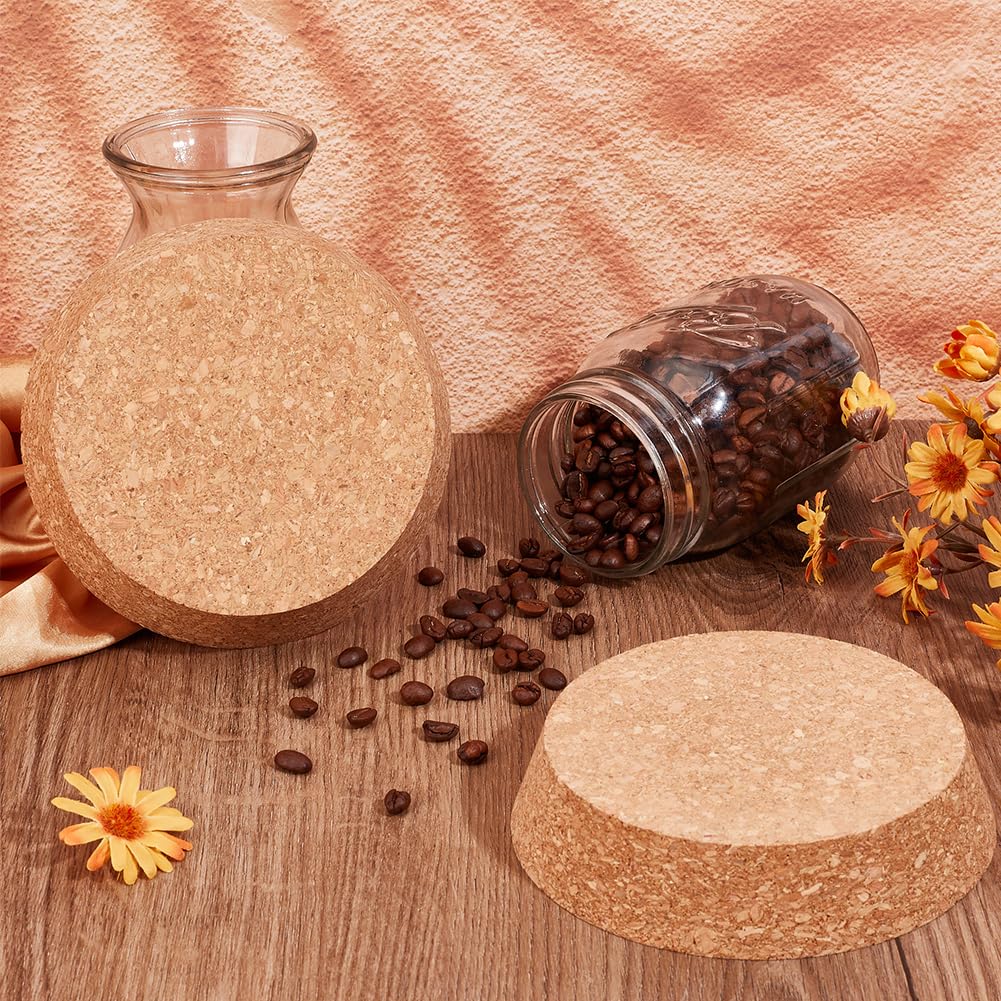 OLYCRAFT 2 Pcs Large Cork Stoppers 5.5~4.7 inch Tapered Cork Plugs Wood Corks Lids Bottle Lids Stoppers Wine Bottle Stoppers Wood Jar Corks for Kitchen Wedding Favor Canning - 3cm Thick