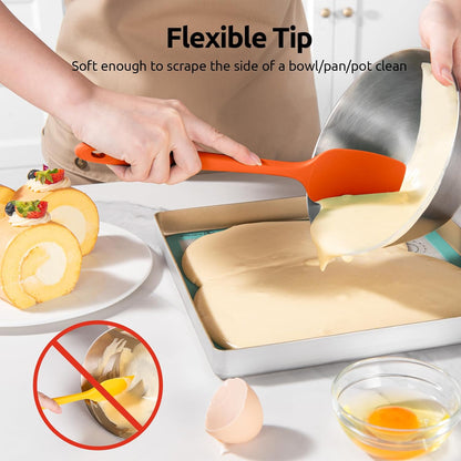 U-Taste Silicone Spoon Spatula Set - 600ºF Heat Resistant Flexible Rubber Kitchen Baking Utensils Set of 3