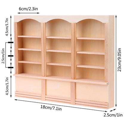 1:12 Scale Dollhouse Miniature Bookcase Display Shelf Locker Exquisite Doll House Furniture Decor Accessories for Mini Book Storage Scene Layout Collection Display for Dollhouse Enthusiasts