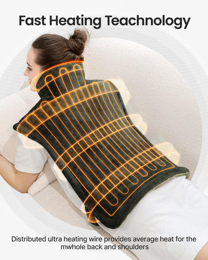 RENPHO Electric Heating Pad for Back Pain Relief, Birthday Christmas Gifts for Women Men Mom Dad Elderly, FSA Eligible Items Only List, Large Heat Pad for Neck Shoulders, 24"x33", ETL Certified, Gray