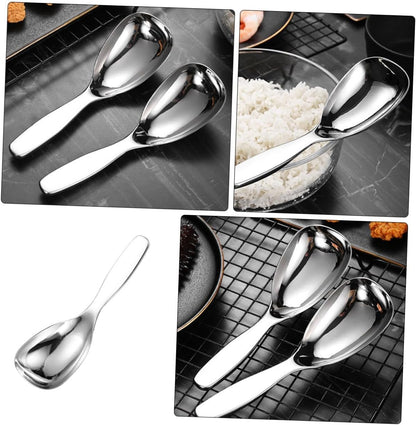 Serving Spoon, Metal Appetizer Spoons, Stainless Steel Serving Utensils, Non Stick Rice Scooper for Food Service