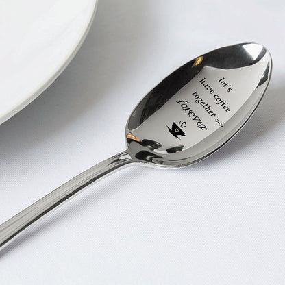 Let's Have Coffee Together Forever Spoon Gift - Love Gift for Girlfriend/Boyfriend, Christmas Proposal Gift