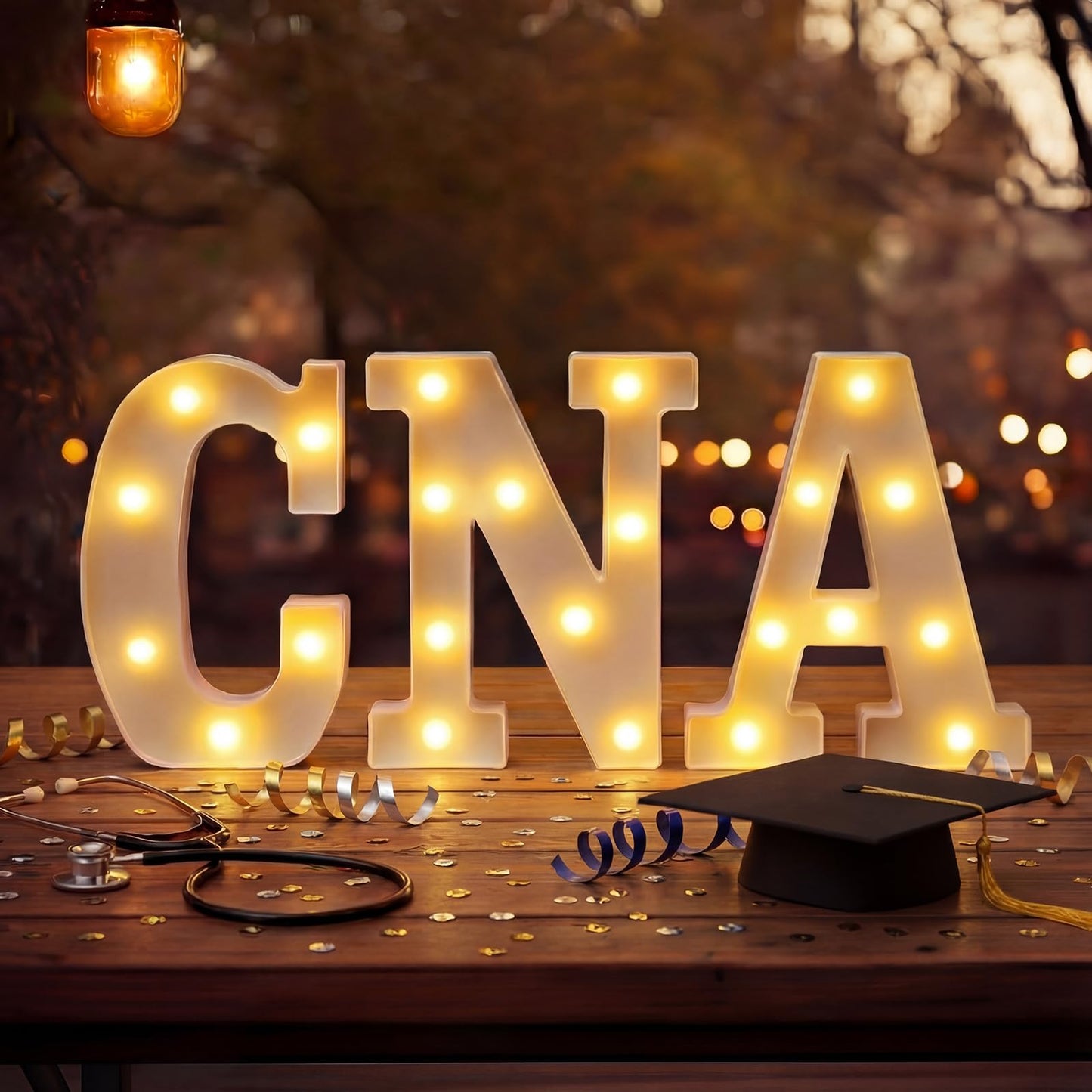 Wettal CNA LED Marquee Letter Lights Sign Light up Letter Numbers CNA Week Graduation Decoration 2026 Graduate Party Decoration Nursing School Medical School Graduation Party Supplies