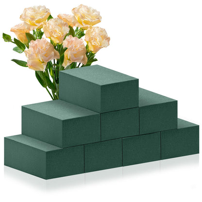 10 Pcs Floral Foam Blocks, (7.8" L x 3.5" W x 2.4" H) Green Foam for Flower Arrangements, Plant Foam Dry & Wet Flower Foam, Florist Foam for DIY Crafts, Wedding, Birthdays, Home Decorations