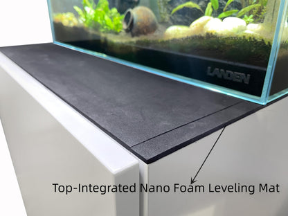 LANDEN Aquarium Wooden Stand and Cabinet for up to 30 Gal Tank, Fish Reptile Sea Salt WaterTank Stand, Nano Foam Leveling Mat Included, W23.6xD17.7xH31.5 in, Wooden Matte White Painted(Stand Only)
