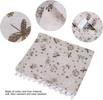 Fridge Washing Machine Dust Proof Cover Protector, Multi-purpose Cotton Linen Universal Top Cover with Storage Bag