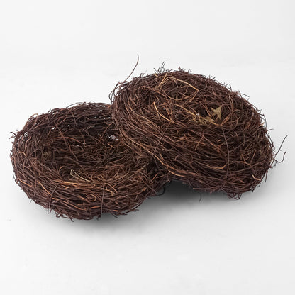 Geytetqi 16 PCS 7 Inch Artificial Bird Nest for Crafts, Handicraft Rattan Bird's nest, Small Bird Nest, Bird's Nest Decorating Kit for Holiday, Table, Garden, DIY Terrarium Decor