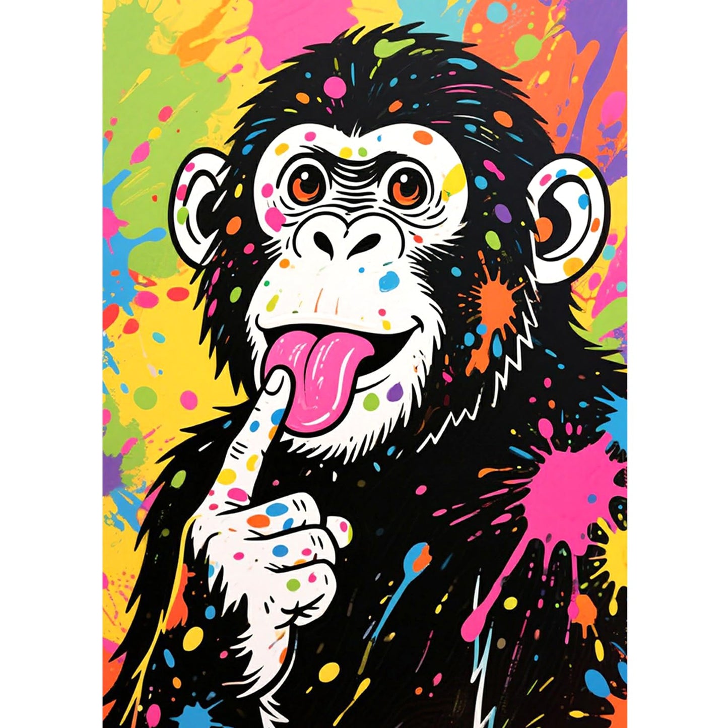 JZHYOAN Monkey Diamond Art Kits for Adults DIY Animal Diamond Painting Kit 5D Full Drill Round Painting for Beginners Home Wall Decor Crystal Rhinestone Round Gem Art Craft Embroidery Kits 30x40cm