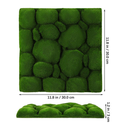 Baluue Artificial Moss Wall Panels 11.81 Inch Faux Green Wall Decor 2-Pack for Indoor Outdoor Landscape Plant Accent Easy Install Micro Moss Backdrop