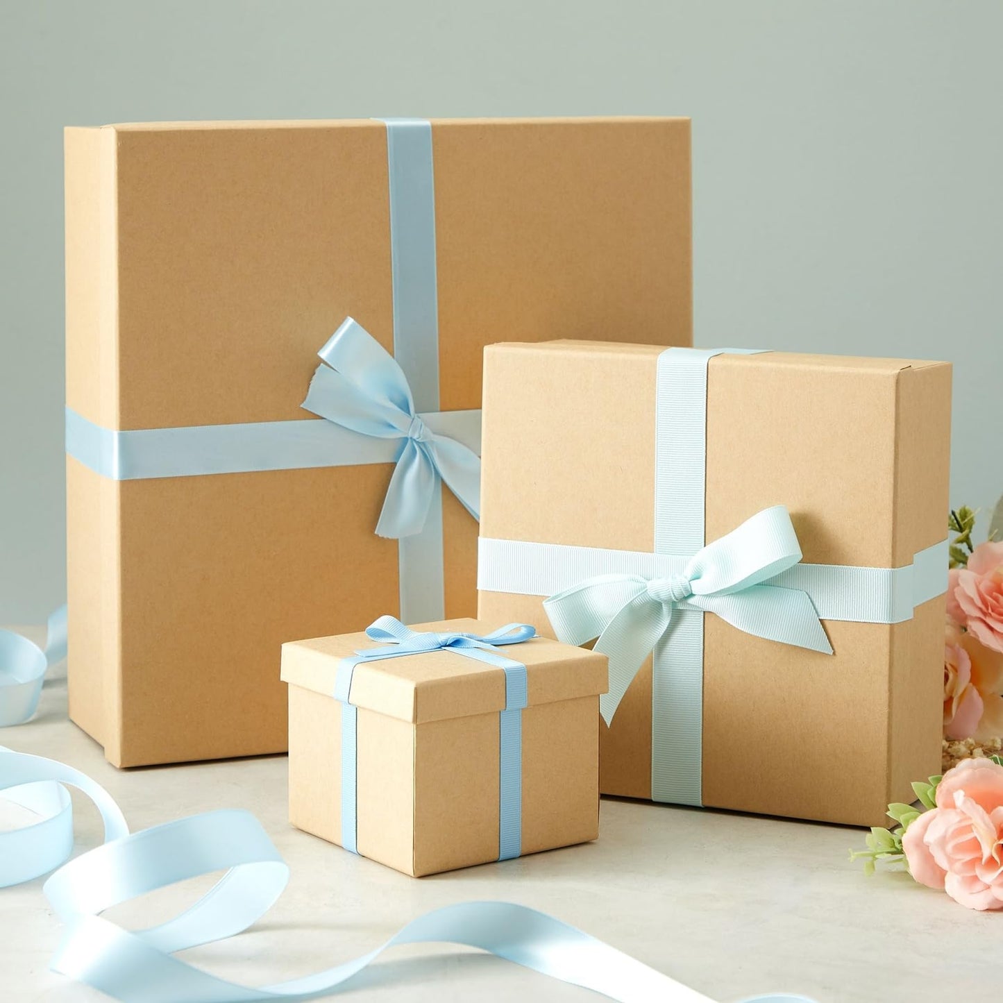 Bright Creations Nesting Boxes - 6-Pack Brown Squares With Lids, 12 x 12 to 2 x 2 In, 4 in H - Paper Mache & Square Boxes