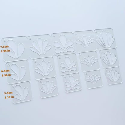 Mandala Stencils Set, 15 Piece Clear Acrylic Drawing Templates with Ring for Art, Painting, Dot Art