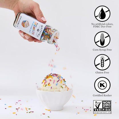 Watkins Rainbow Decorating Sprinkles - No Artificial Dyes, Kosher, 3.4 Ounce Jar | 1-Pack