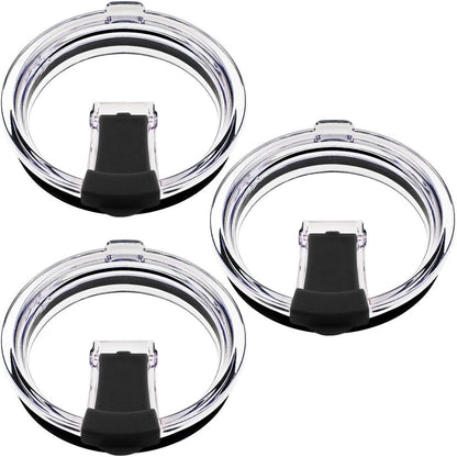 SENHAI 30 oz Tumbler Lids, Fits YETI Rambler, Ozark Trail, Old Style Rtic, 3 Pack, Black