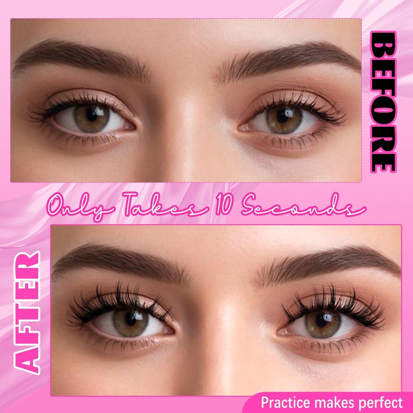 Veleasha Magnetic Eyelashes Manga Lashes Spiky Lash Magnetic Lashes with Applicator Natural Look Reusable No Glue Easy to Apply & Remove Soft False Eyelashes Lash Wispy (Chic)