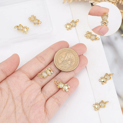 SUNNYCLUE 1 Box Bear Charms Gummy Bears Charm 18K Gold Plated Brass Charm Micro Pave Cubic Zirconia Hanging Loop Animal Charms for Jewelry Making Charm Necklace Earrings Bracelet DIY Craft