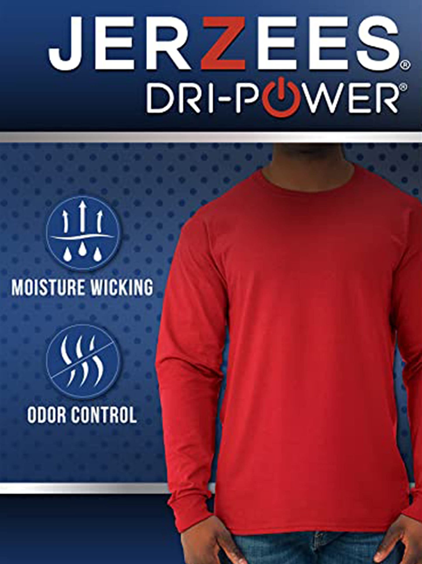 Jerzees Mens Dri-Power Long Sleeve T-Shirt Fashion t Shirts, Heather Black, XX-Large US