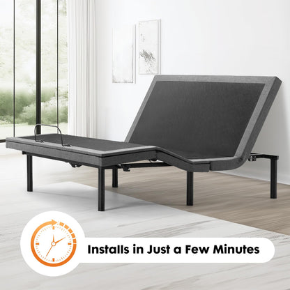 Sweetcrispy Twin XL Adjustable Bed Frame, Ergonomic Electric Base with Wireless Remote and 2 USB Ports, Head and Foot Incline, Zero Gravity, Anti-Snore, Easy Assembly