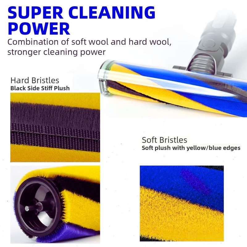 Premium Laser Slim Fluffy Brush Bar Replacement for Dyson Laser Slim Fluffy Cleaner Head & Fluffy Optic Cleaner Head, Fits Dyson V12 Series, V15 Series, V15 Detect, Outsize, Gen5detect, Part 971634-01