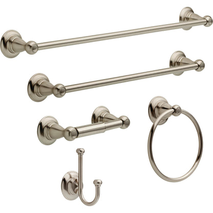 Delta Porter (1-Pack) Towel Hooks SpotShield Brushed Nickel Double J, Wall Mounted, Robes Holder Bathroom Accessories PTR35-BN