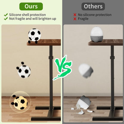 YISUN Soccer Night Light for Boys Light Up Football Lamp Dimmable Rechargeable Silicone Night Light Home Decor Birthday Christmas Gifts for Kids