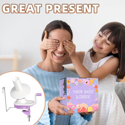 Uotey Yarn Ball Winder Hand Operated, Yarn Cake Wool Winder, Purple Yarn Ball Winder for Crocheting and Knitting, Wool Winder Holder Knitting Yarn Winder, The Helper for Knitting Enthusiast