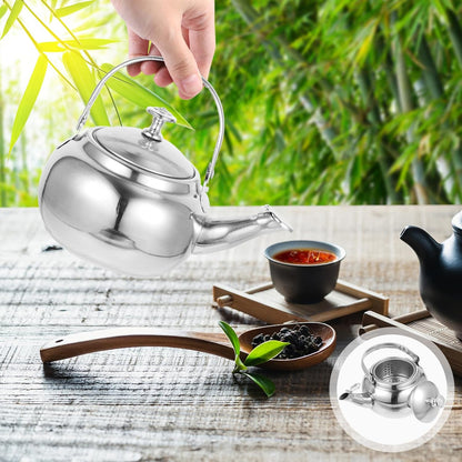 Kichvoe Stainless Steel Teapot, Whistling Tea Kettle for Stovetop Fast Boiling Water with Movable Infuser