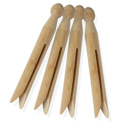 Honey-Can-Do 100 Pack Round Birch Wood Clothespins, Durable Wood Clips For Hanging Clothes, Pins, And Laundry, For Organizing, Drying & Everyday Use, Practical Hanging Solutions, Reliable Wooden Clips