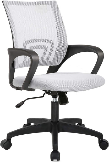 BestOffice | Ergonomic Office Chair | Mid-Back Swivel Desk Chair | Breathable Backrest & Lumbar Support | Adjustable