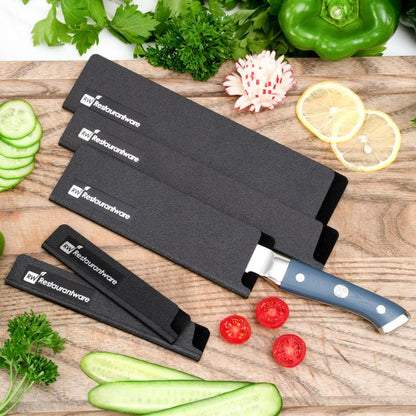 Restaurantware Sensei Knife Sleeve 6.5 x 2 Inch - 1 Knife Protector with Felt Lining, Black Plastic Blade Guard