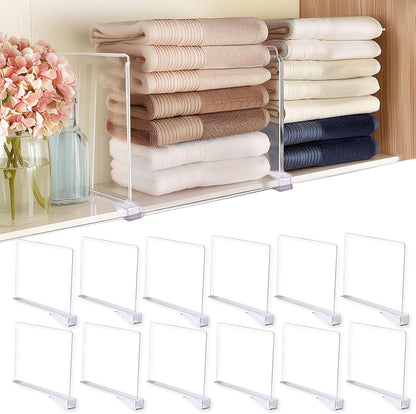 12Pcs Closet Closet Closet Closet (12Pack) Shelf Dividers for Organization, Purse Organizer Acrylic Shelf Dividers