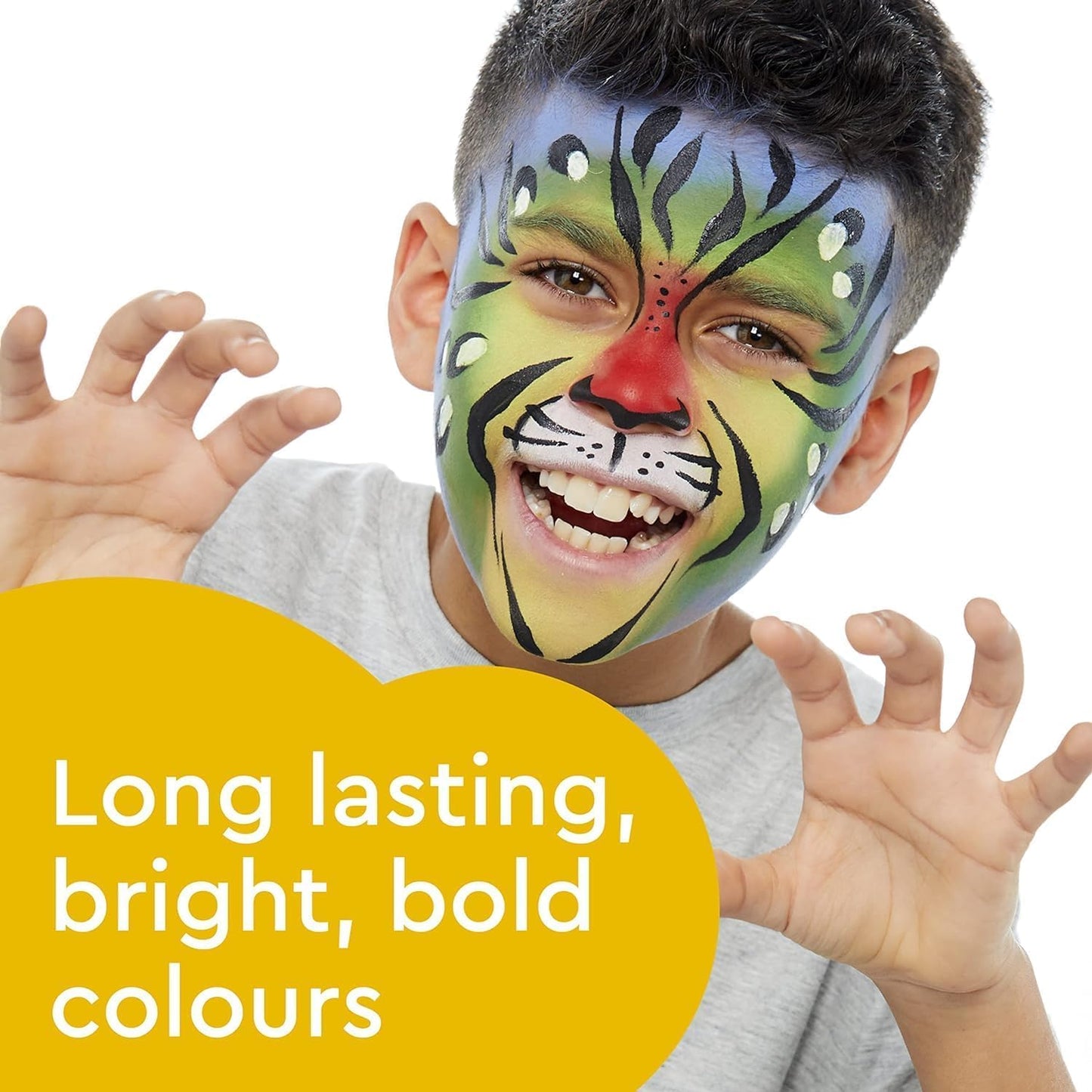 Snazaroo Face Paint Mini Starter Kit,14 Piece Set, 6-Color Palette with Brush, Sponge, Bio-Glitter and Guide - Non-Toxic, Water-Based, Easy Application for Kids, Adults, Parties, Halloween & Events
