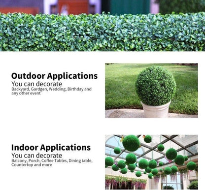 OOKi-Artificial Boxwood Ball Topiary Lifelike Plants, Half Round Topiary for Home Garden, Front Patio, Indoor/Outdoor