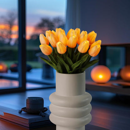 20pcs HOMESEASONS Tulip Lamp Artificial Floral Night Light Real Touch Tulip Night Lamp LED Flower Bouquet Home Kitchen