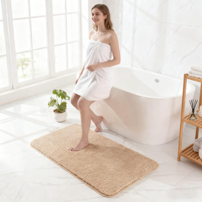 Exclusivo Mezcla Bathroom Rugs Mat 17x24, Extra Soft Non Slip Absorbent Microfiber Bath Rugs, Machine Washable Quick Dry Bath Mats for Bathroom Floor, Shower, Home Decor, Solid Camel