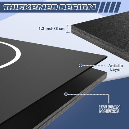 KIKILIVE Wrestling Mat Large 10x6.6FT for Home Workout, High-Density XPE Foam Training Mat for MMA Exercise Yoga, 1.2inch Thicken Folding Gym Mat for Tumbling Grappling Boxing Taekwondo Cheerleading, Black