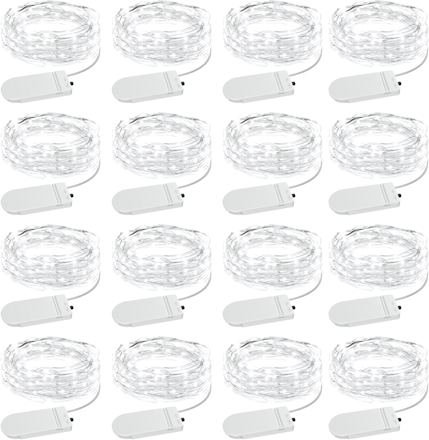 16 Pack IP68 7ft Olafus Fairy Lights Battery Operated, Waterproof Mini String Light, Small LED Bottle Light for Wedding