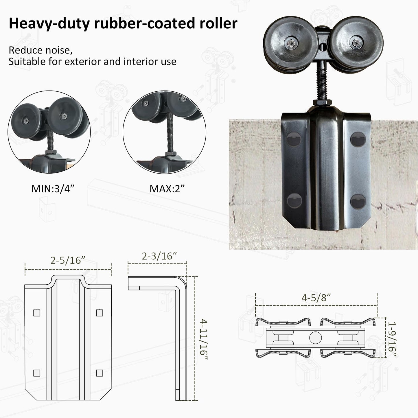 DIYHD 24FT Exterior Double Sliding Barn Door Hardware,Heavy Duty Wall Mount Box Track Kit for Outdoor Use,MAX Load 330lbs,Kit to Hang 2 Doors(Fit 72" X 2 Door)
