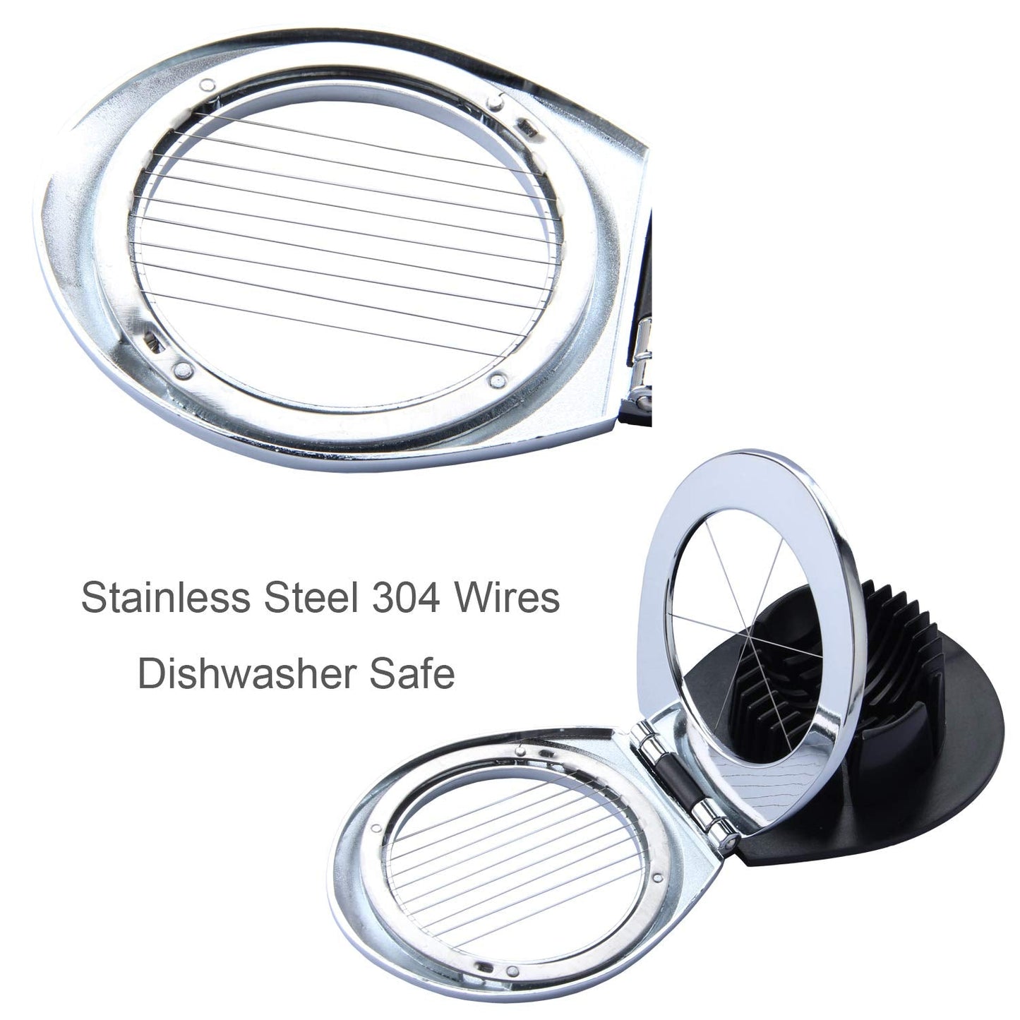 Vila KuChe Multi Function Stainless Steel Egg Slicer Hard Boiled Eggs Dishwasher Safe Heavy Duty Egg Cutter Kitchen Helper