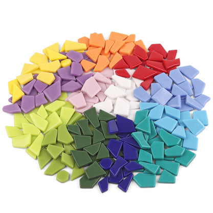 Youway Style Glass Mosaic Tiles for Crafts Bulk,454g Broken Mosaic Pieces for Crafts, Mosaic Art Crafting Supplies and DIY Mosaic Project