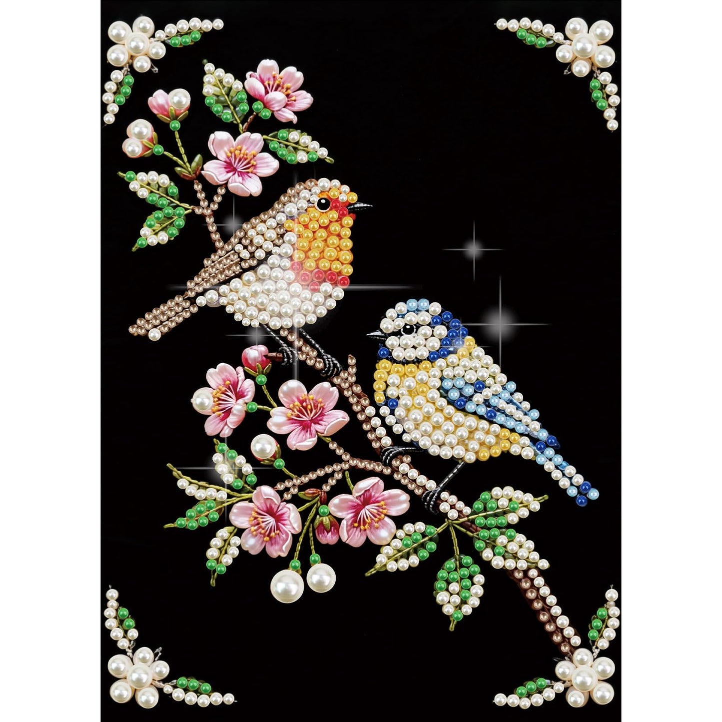 WSLWXSHM Pearl Diamond Painting Kits for Adults Bird, 5D Special Shape Diamond Art Kits for Beginners, Crystal Rhinestones Diamond Painting for Home Wall Decoration Gift 12×16inch/30×40cm Animal