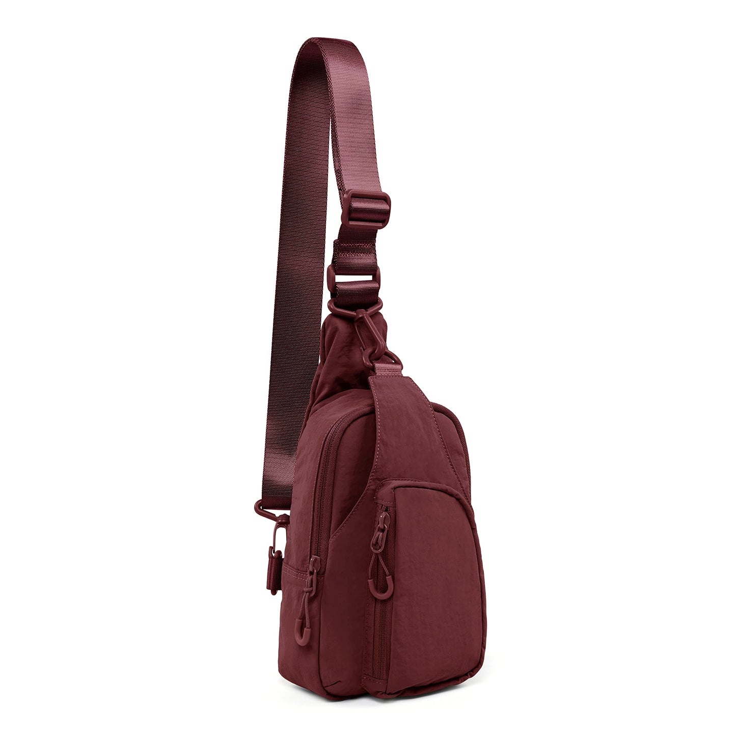 ODODOS Daily Sling Bag with Adjustable Straps Crossbody Chest Bag Lightweight Small Backpack for Casual Outdoor Traveling Hiking, Wine