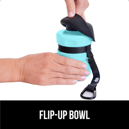 GORILLA GRIP Dog Water Bottle, Portable Water Bowl Dispenser for Dogs, 20 oz Leak Proof Pet Travel Squeeze Bottles, Food Grade Silicone, to Go Puppy Essentials, Hiking Camping Trip Accessories, Black
