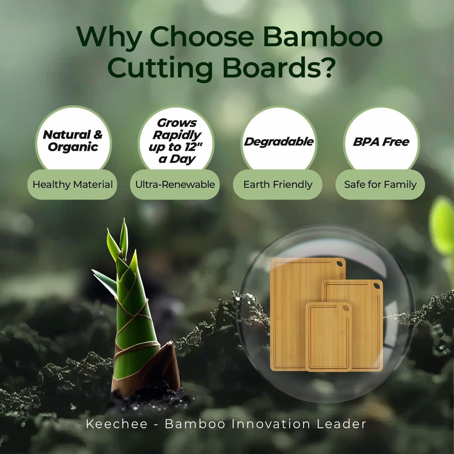 Bamboo Cutting Board, Durable Wood Cutting Boards for Kitchen with Deep Juice Grooves & Built-in Handles, Ideal Charcuterie & Chopping for Meat, Vegetables and Fruits Ideal Kitchen Gifts