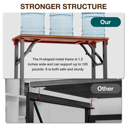 TEMI Small Computer Desk Folding Table - 35.8" Foldable Office Desk, No Assembly, Perfect for Small Spaces in Bedroom, Dorm, or Apartment, Portable Mini Desk or Study Table with Compact Design, Brown