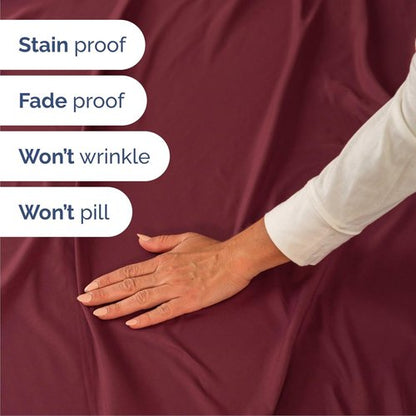 Cal King Size Sheet Set by Hotel Luxury | 4-Piece Comfy, Breathable & Cooling Bedding - Deep Pockets, Soft, Wrinkle-Free - Oeko-Tex Certified - Burgundy